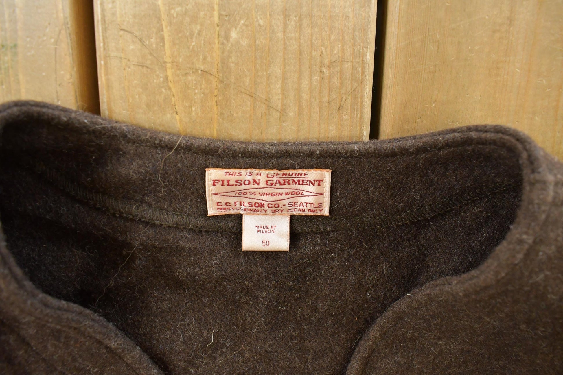Vintage 1980s Filson Mackinaw Wool Cruiser Vest Men's XL from propervintagecanada