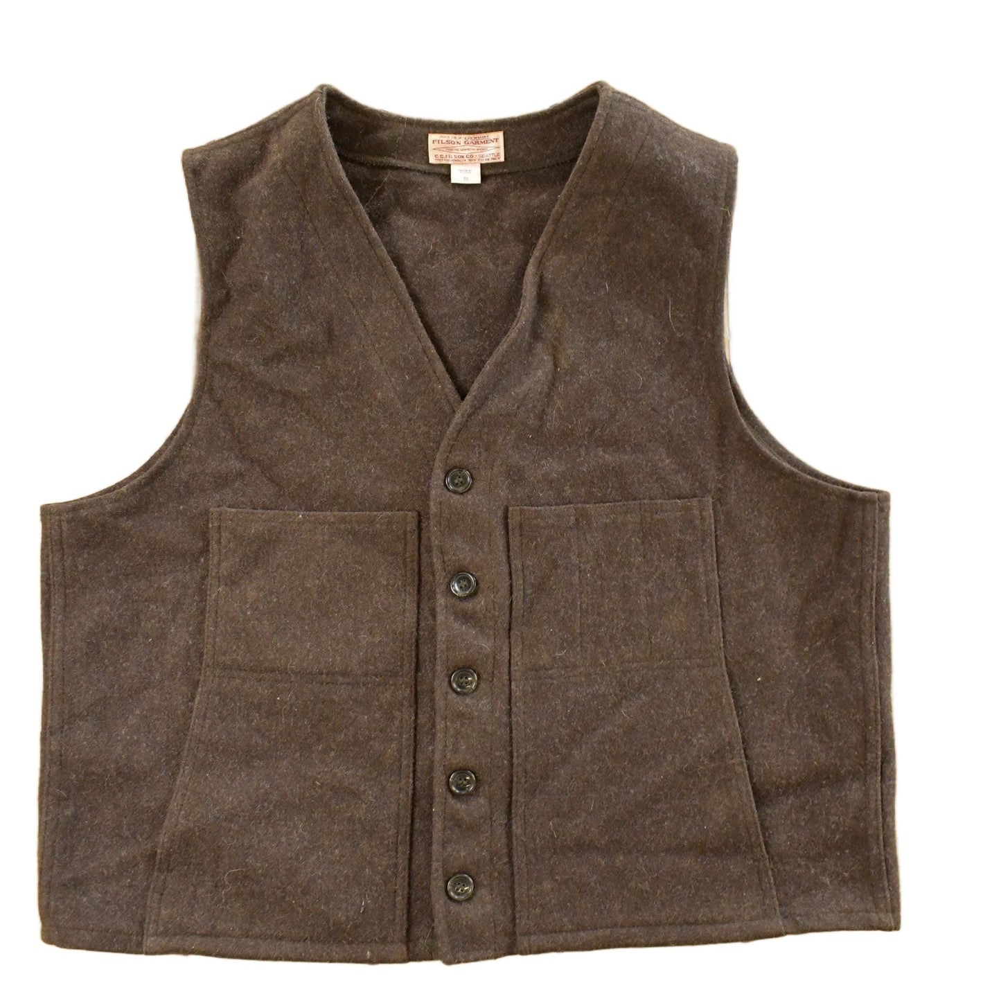 Vintage 1980s Filson Mackinaw Wool Cruiser Vest Men's XL from propervintagecanada