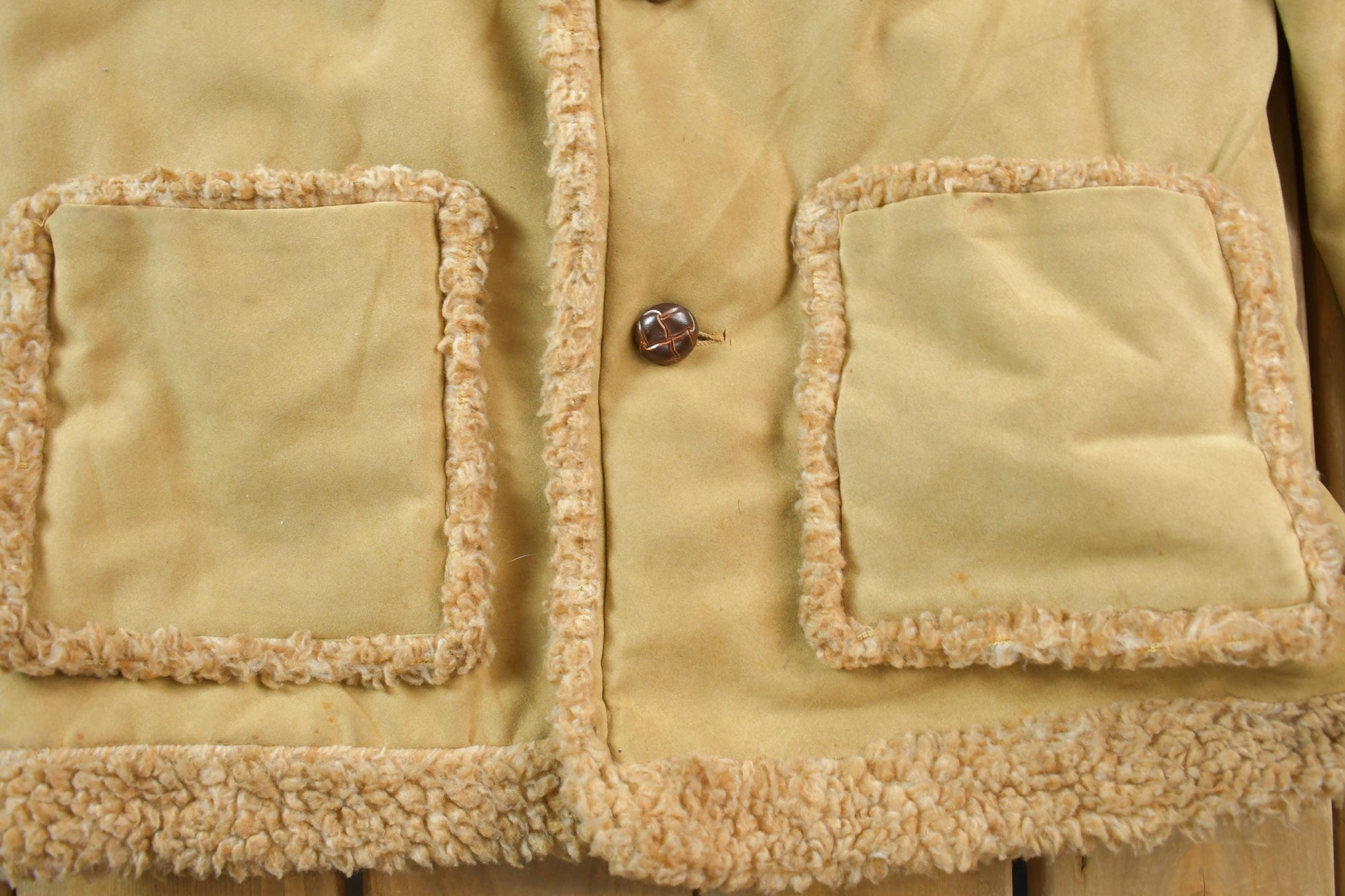 Vintage 1980s Fingerhut Fashions Western Outdoor Wear Faux Shearling Jacket Men's Large from propervintagecanada