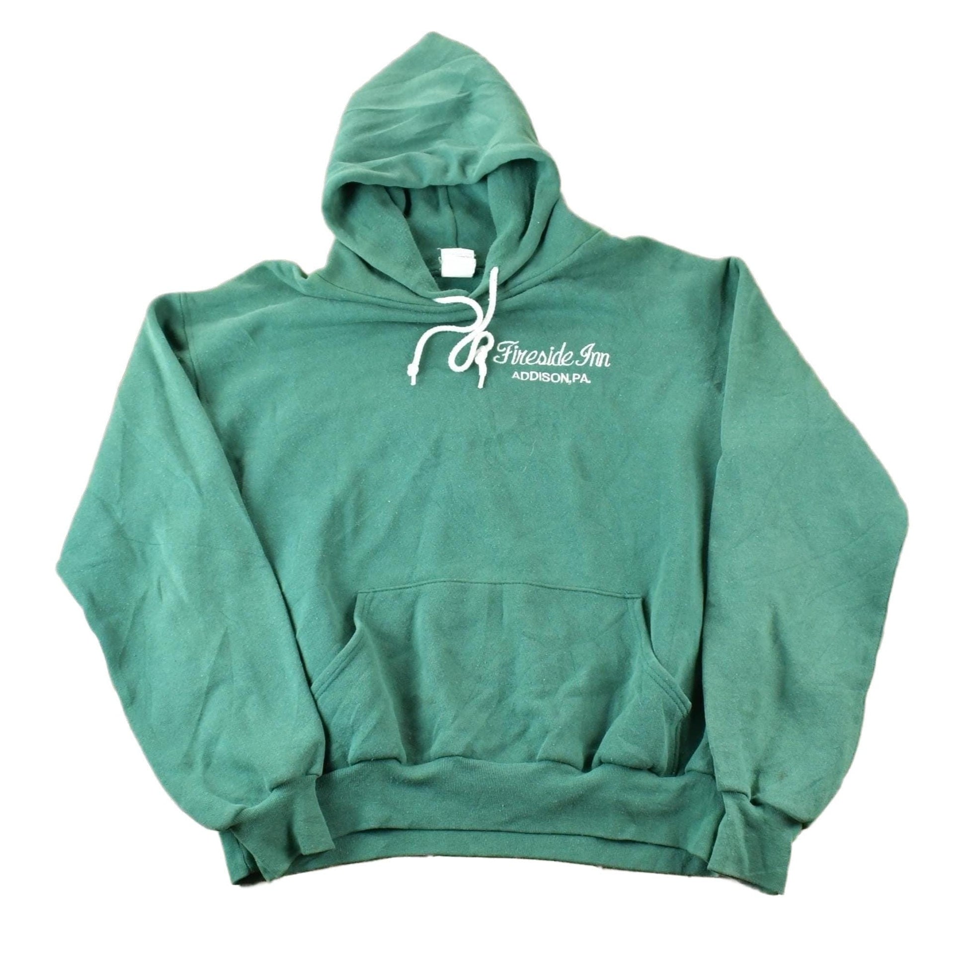 Vintage 1980s Fireside Inn Addison PA Hoodie Sweatshirt Made In USA Men's Large from propervintagecanada