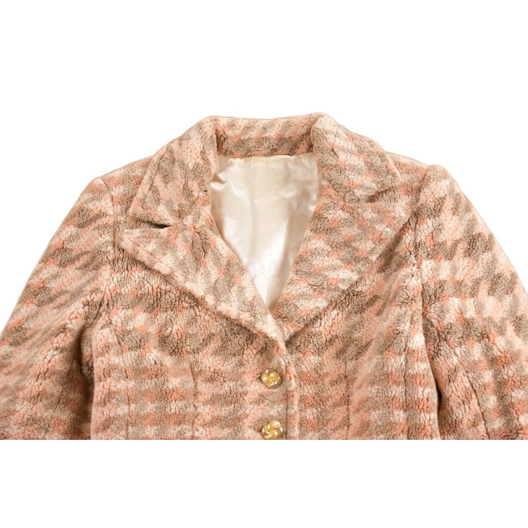 Vintage 1980s Fleece Houndstooth Blazer Men's Small from propervintagecanada