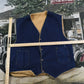 Vintage 1980s Fleece Lined Denim Button Up Vest Men's M from propervintagecanada