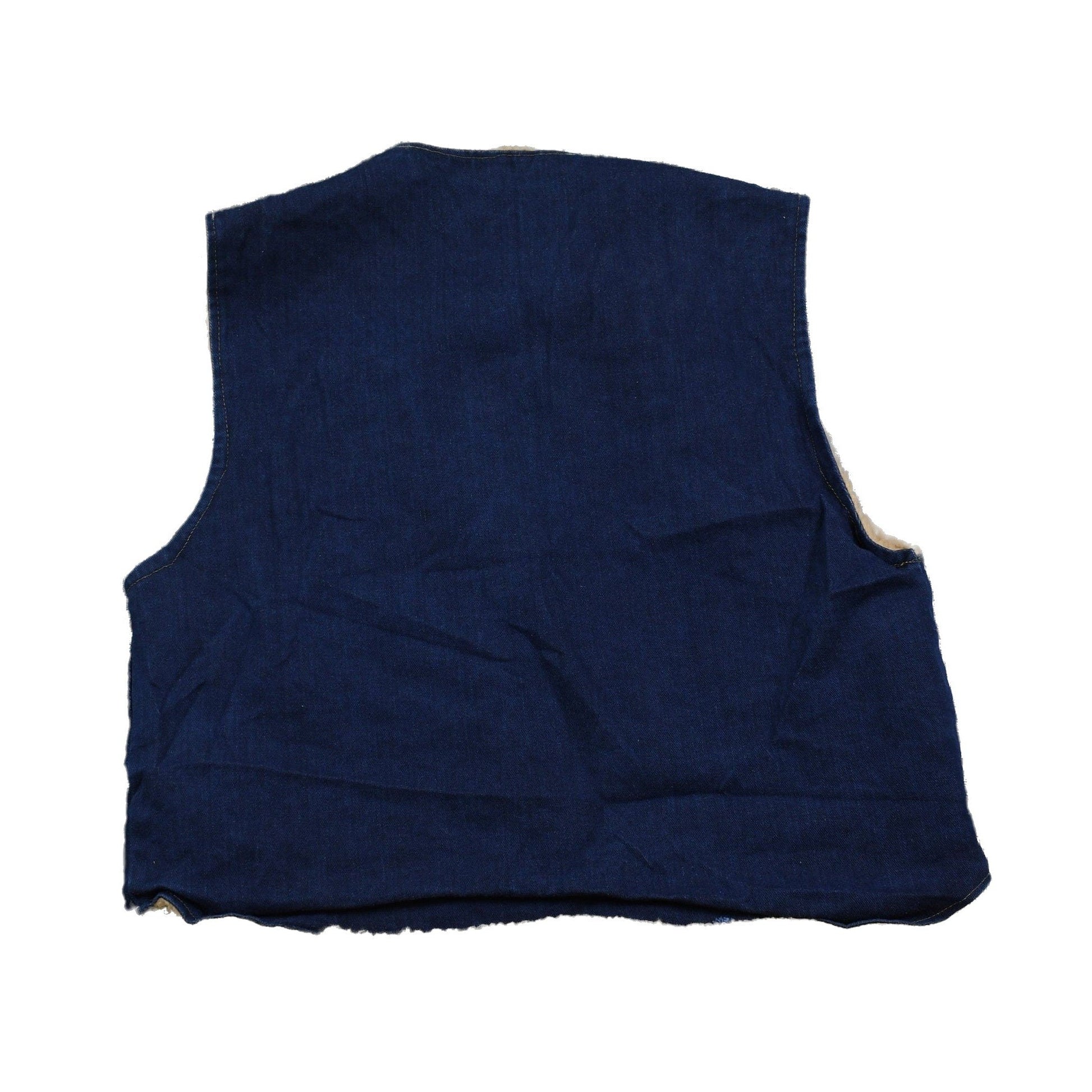 Vintage 1980s Fleece Lined Denim Button Up Vest Men's M from propervintagecanada