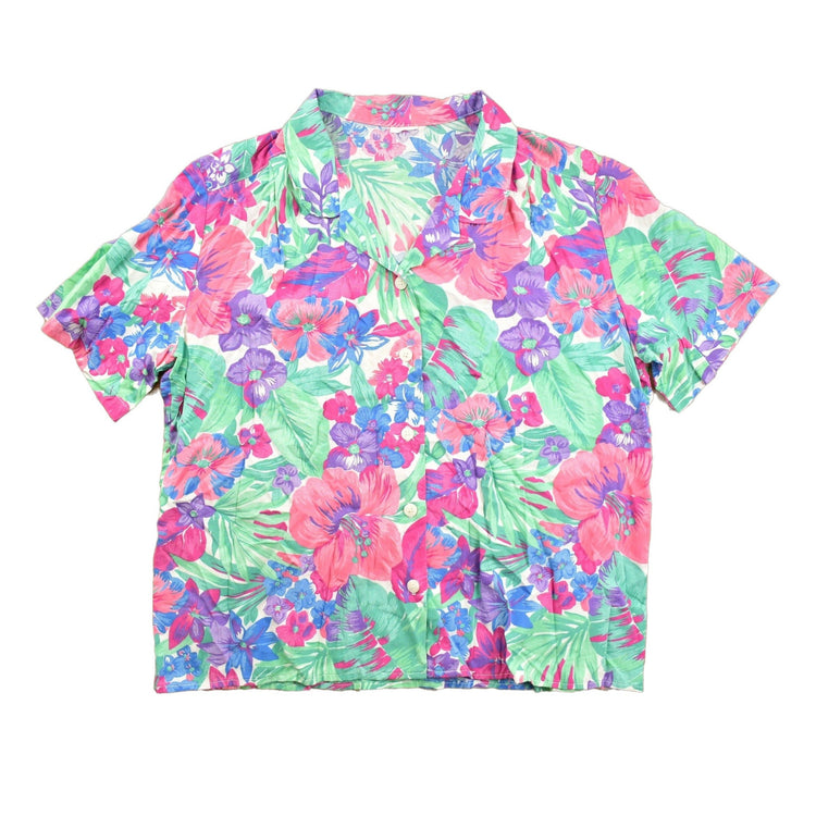 Vintage 1980s Floral Button Up Shirt Men's M from propervintagecanada