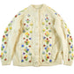 Vintage 1980s Floral Knit Cardigan Sweater Women's Medium from propervintagecanada