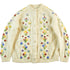 Vintage 1980s Floral Knit Cardigan Sweater Women&