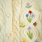 Vintage 1980s Floral Knit Cardigan Sweater Women's Medium from propervintagecanada