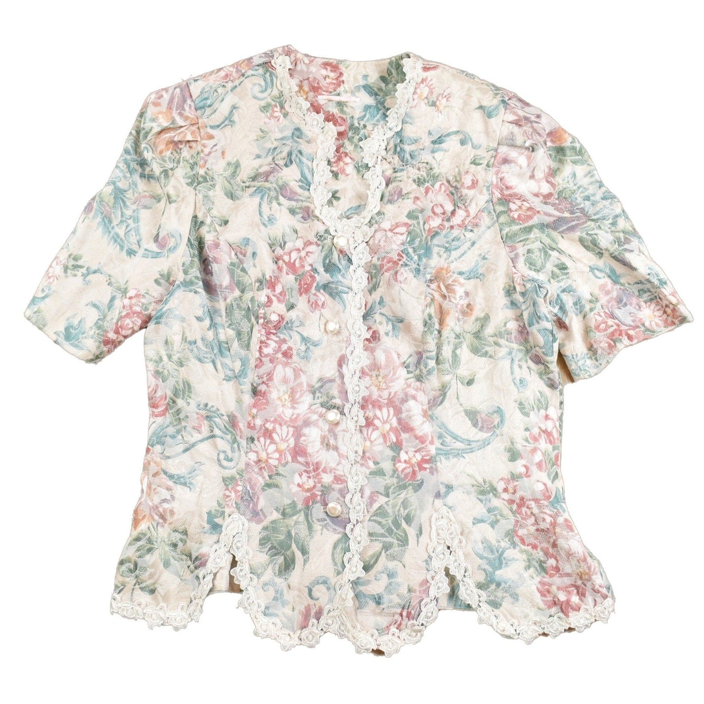 Vintage 1980s Floral Tapestry Button Up Shirt Men's S from propervintagecanada