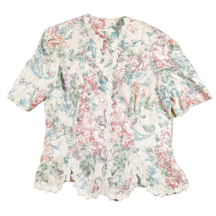 Vintage 1980s Floral Tapestry Button Up Shirt Men's S from propervintagecanada