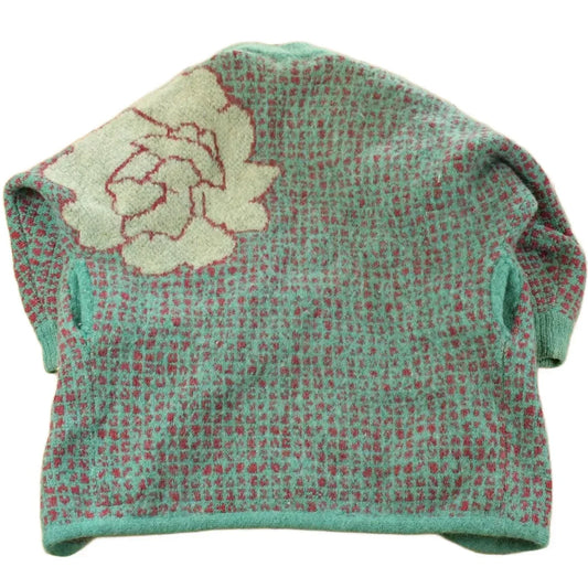 Vintage 1980s Floral Wool Mohair Knit Cardigan Sweater Women's XL from propervintagecanada