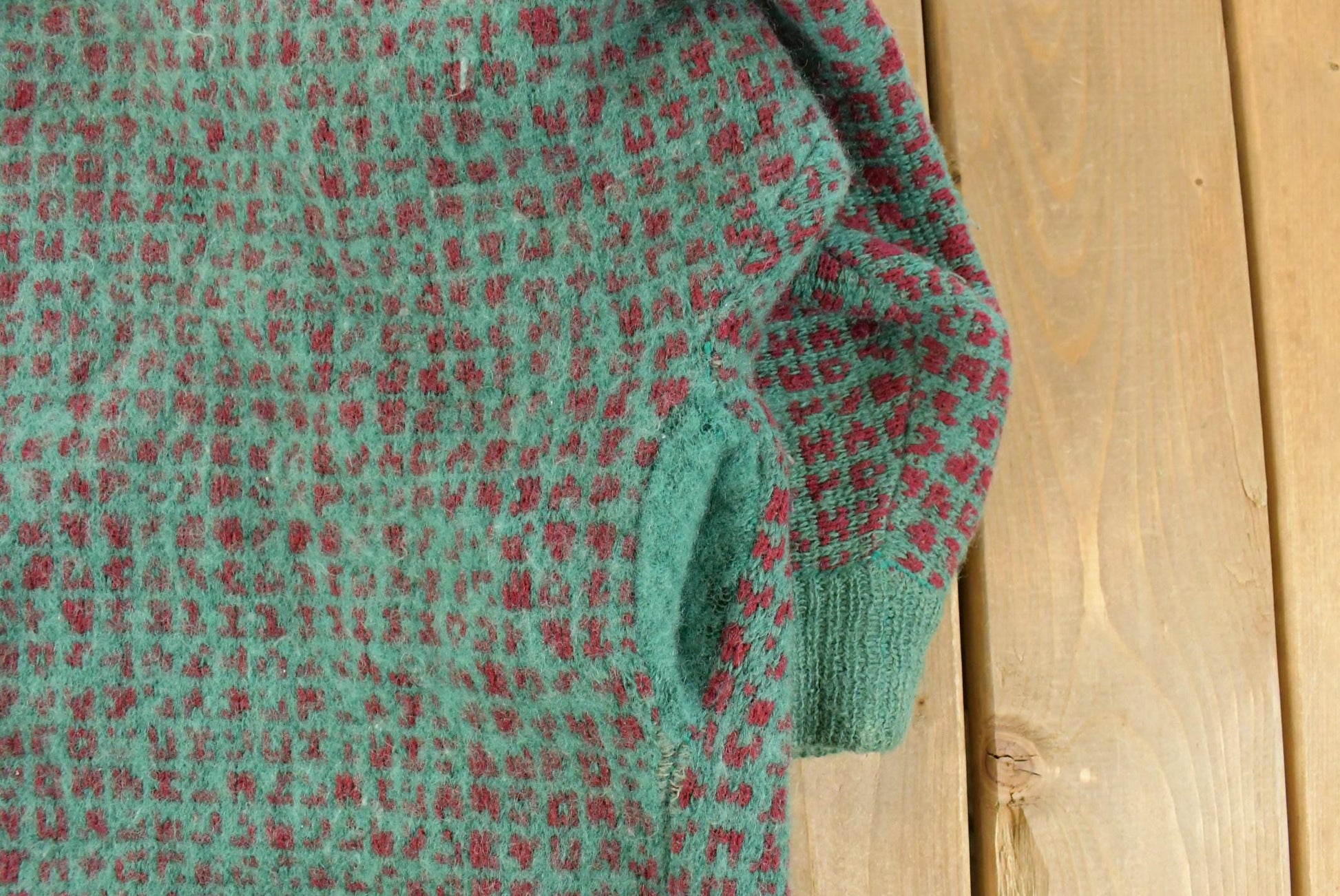 Vintage 1980s Floral Wool Mohair Knit Cardigan Sweater Women's XL from propervintagecanada