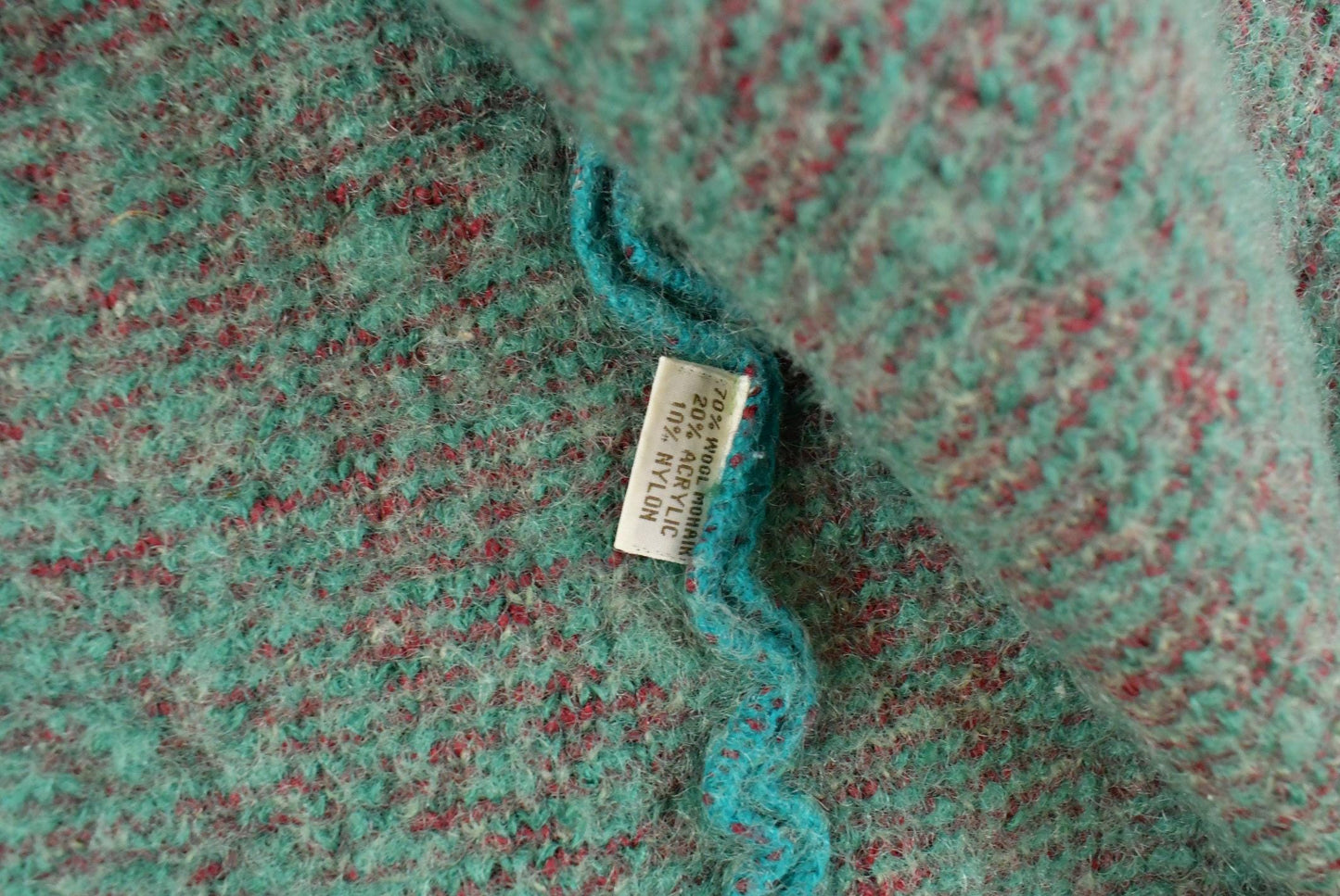 Vintage 1980s Floral Wool Mohair Knit Cardigan Sweater Women's XL from propervintagecanada