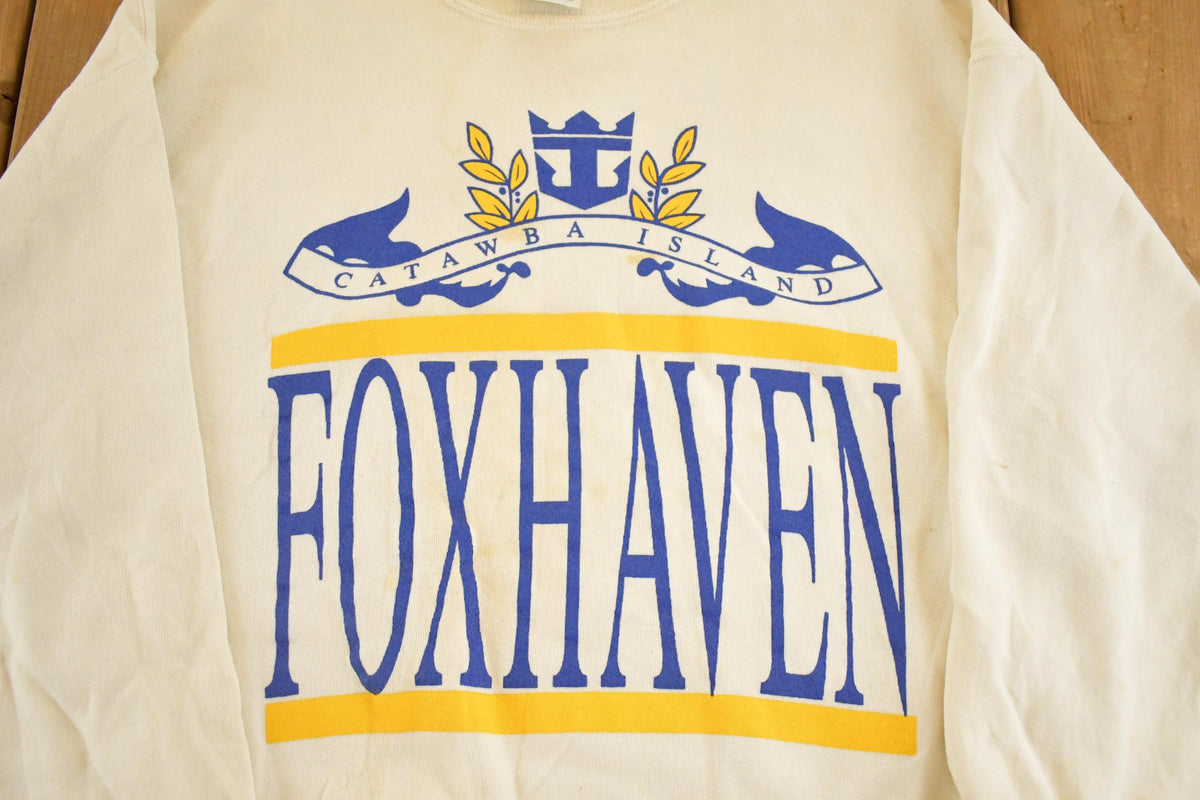 Vintage 1980s Foxhaven Catawba Island Souvenir Crewneck Sweatshirt Men's M from propervintagecanada