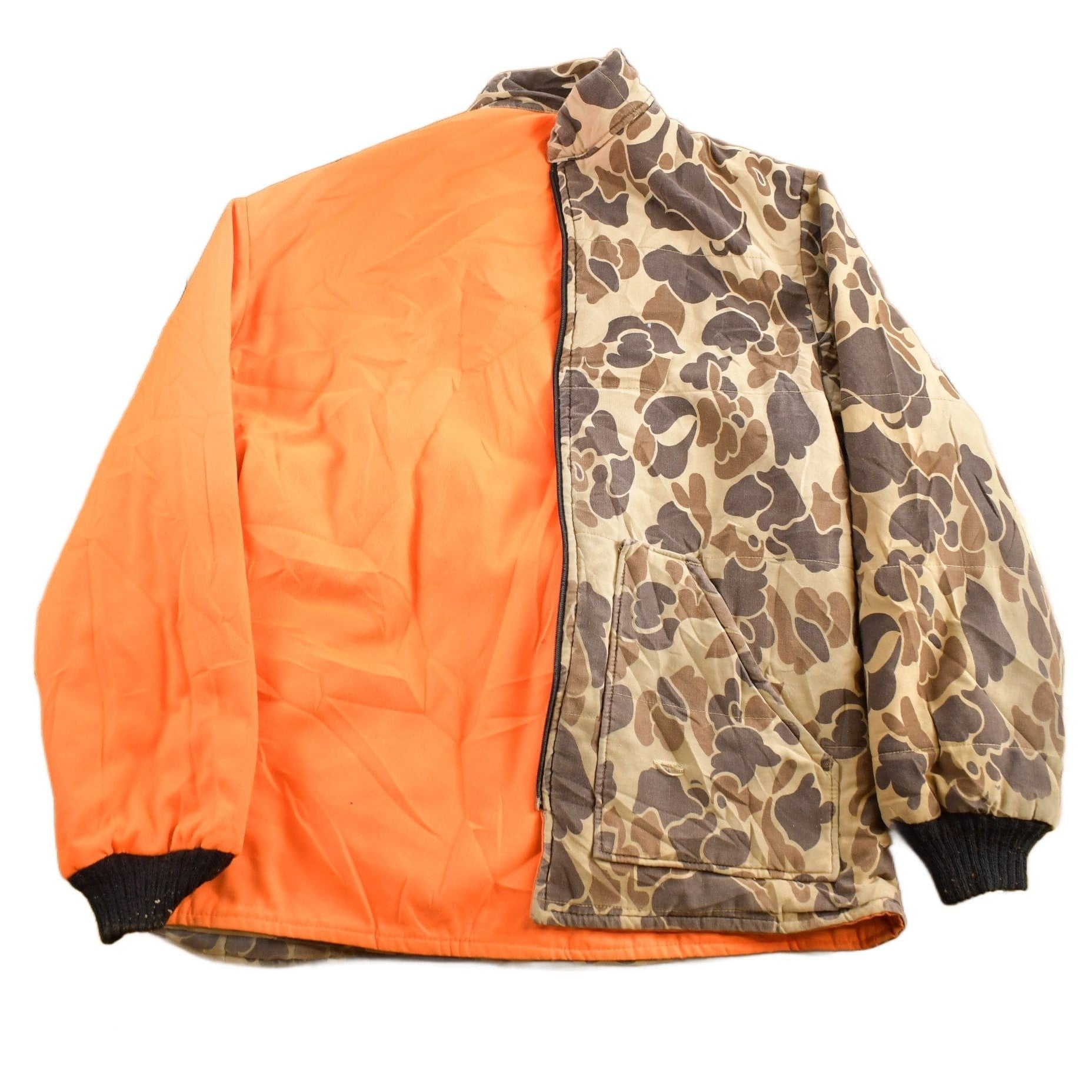 Vintage 1980s Frog Camo Reversible Hi Vis Hunting Jacket Men's XL from propervintagecanada
