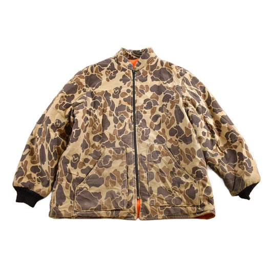 Vintage 1980s Frog Camo Reversible Hi Vis Hunting Jacket Men's XL from propervintagecanada
