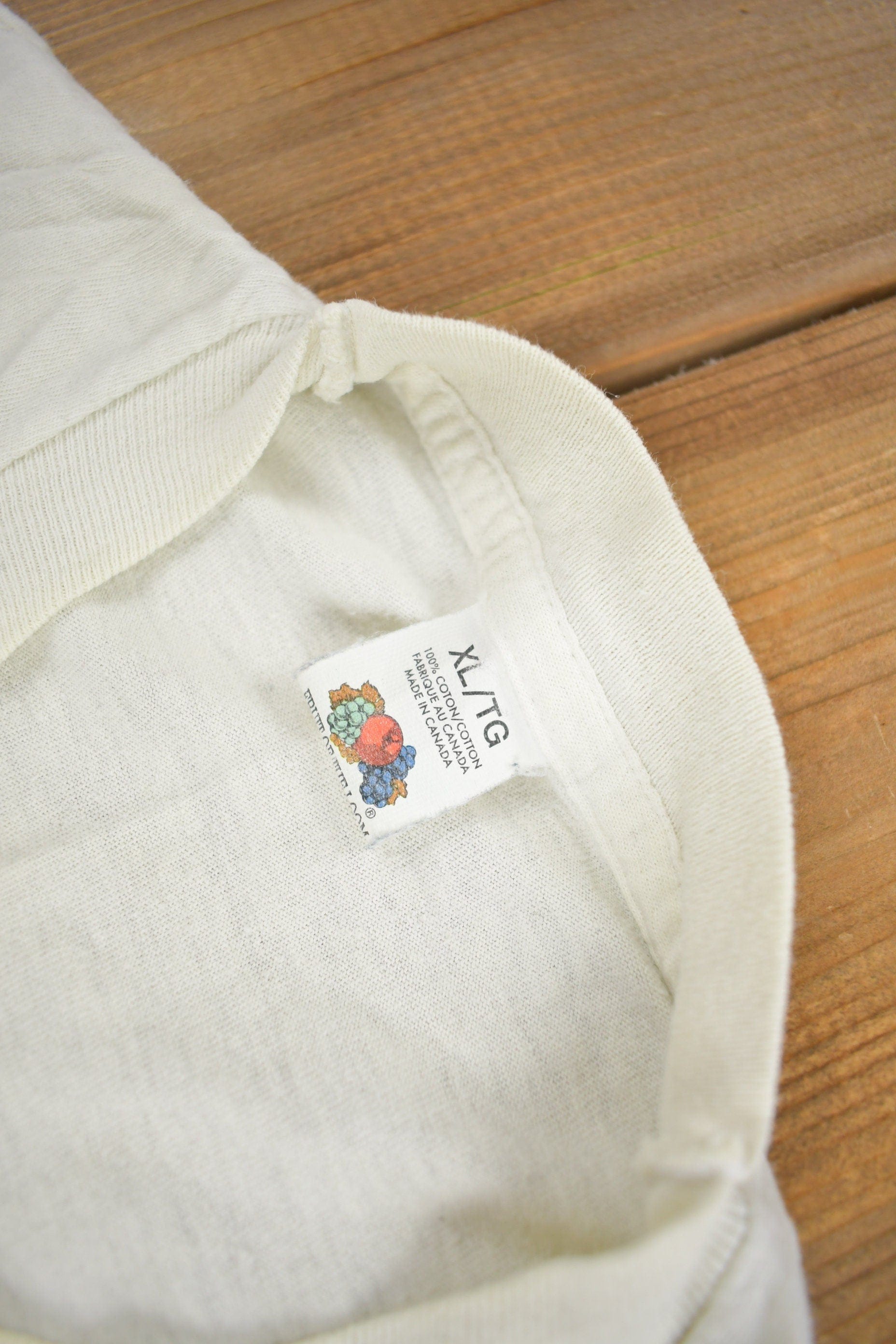 Vintage 1980s Fruit Of The Loom Blank White T Shirt Men's Medium from propervintagecanada