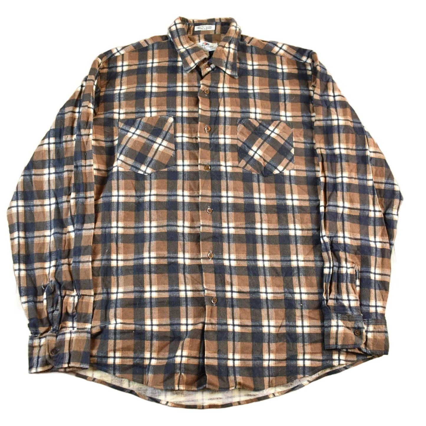 Vintage 1980s Fruit Of The Loom Flannel Button Up Shirt Men's Large from propervintagecanada
