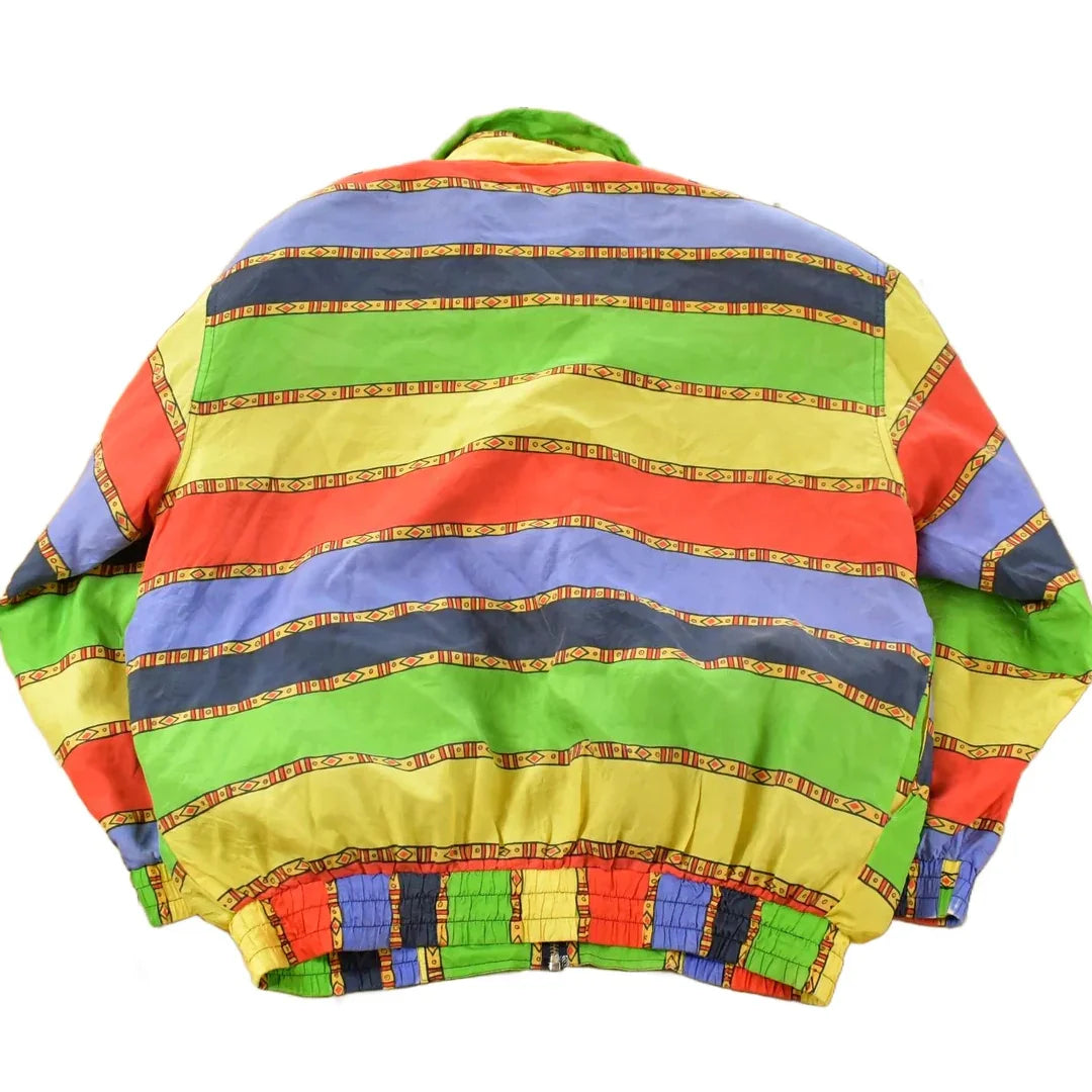 Vintage 1980s Fuda International All Over Print Silk Windbreaker Jacket Women's Medium from propervintagecanada