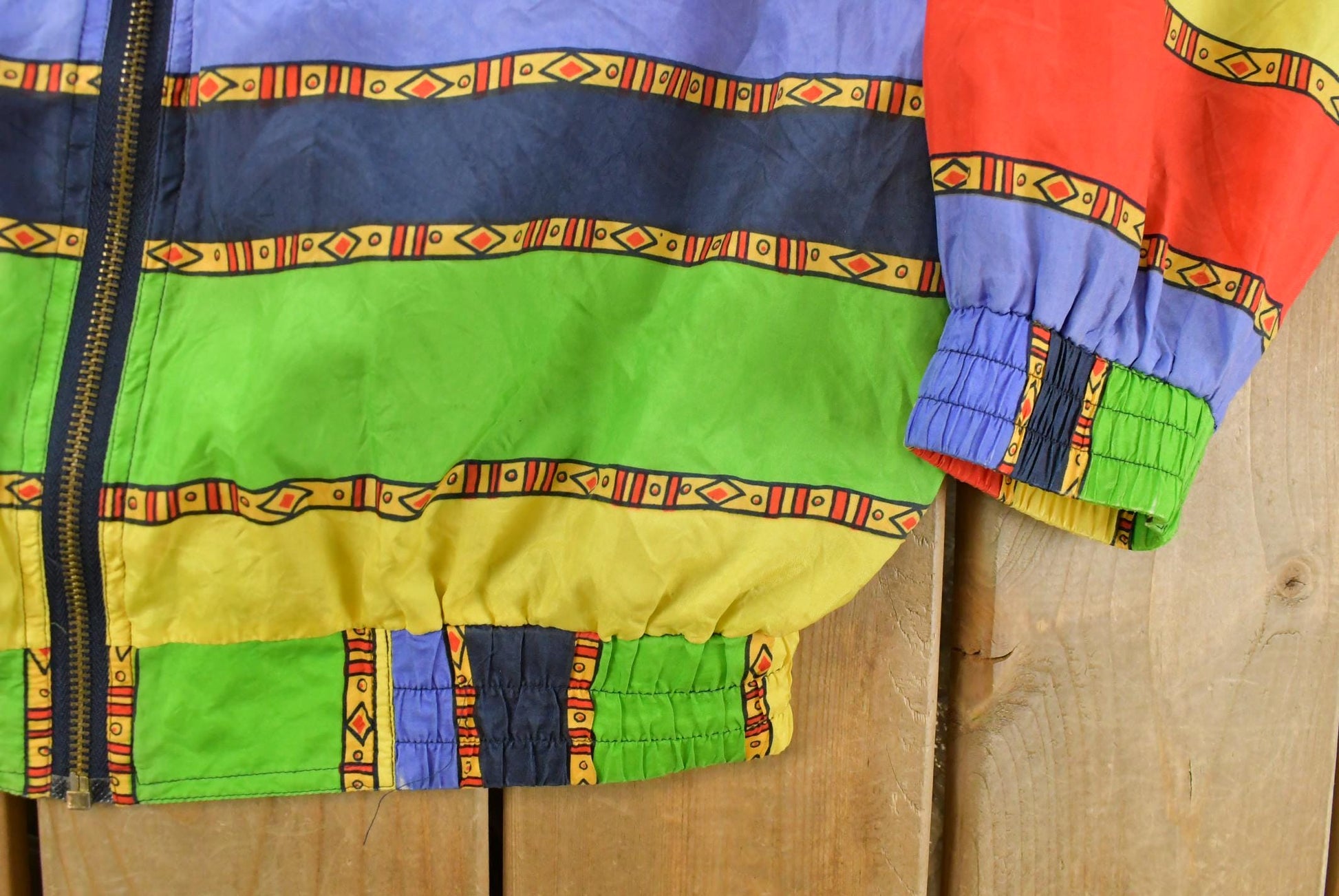 Vintage 1980s Fuda International All Over Print Silk Windbreaker Jacket Women's Medium from propervintagecanada
