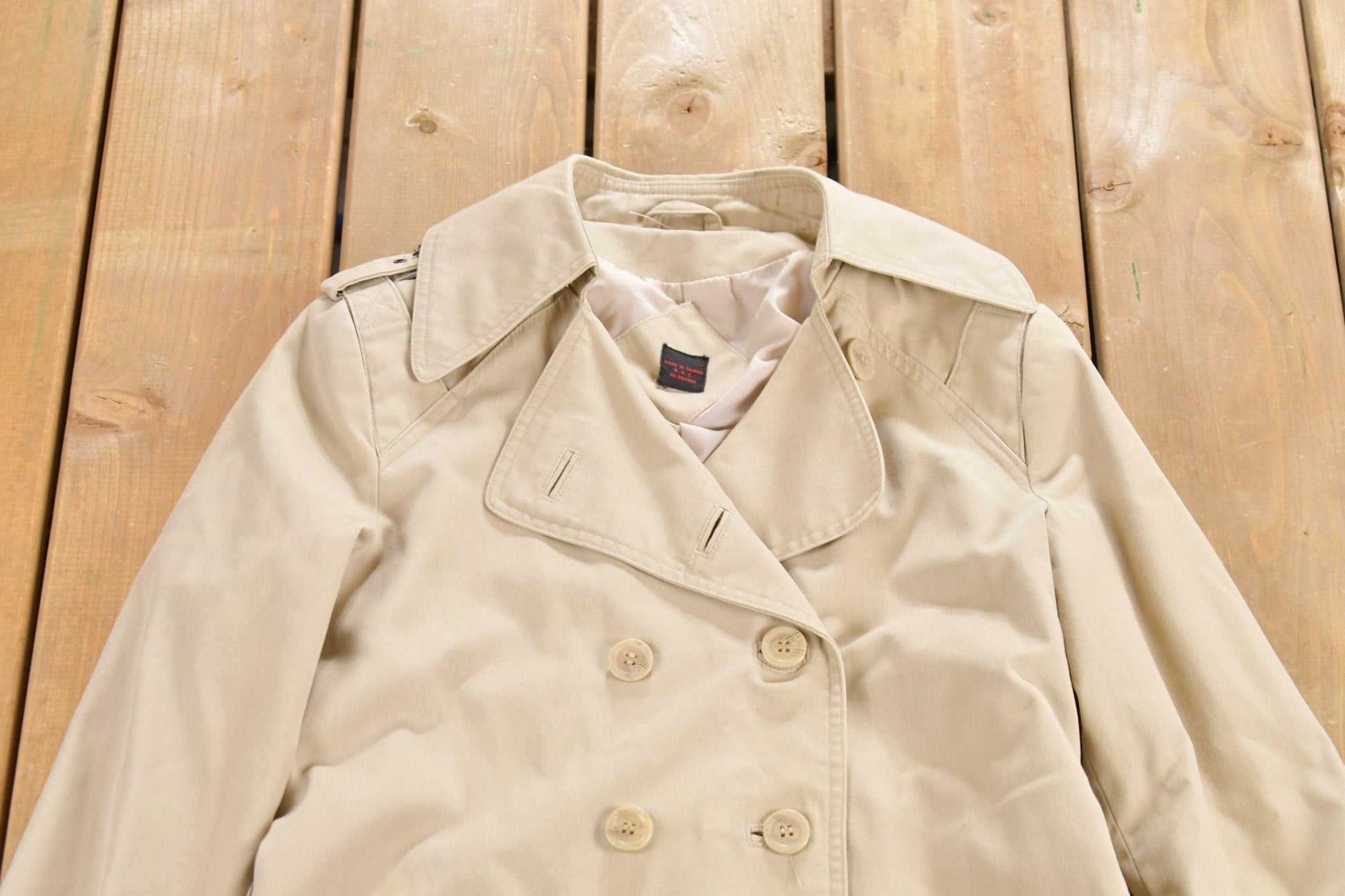 Vintage 1980s Full Length Trench Coat Men's Large from propervintagecanada