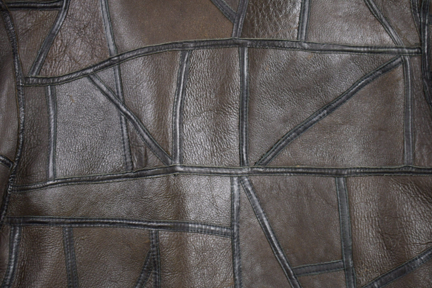 Vintage 1980s Fur Lined Patchwork Leather Jacket Men's Large from propervintagecanada