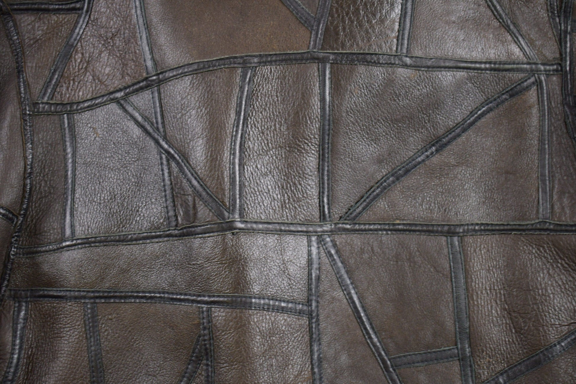 Vintage 1980s Fur Lined Patchwork Leather Jacket Men's Large from propervintagecanada