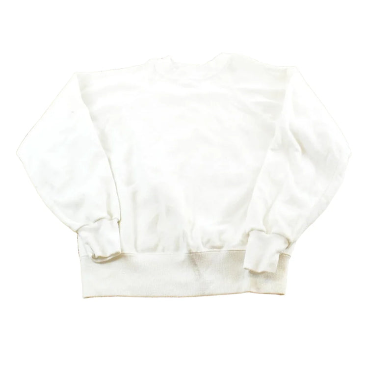 Vintage 1980s Gad-Abouts Blank White Crewneck Sweatshirt Men's S from propervintagecanada