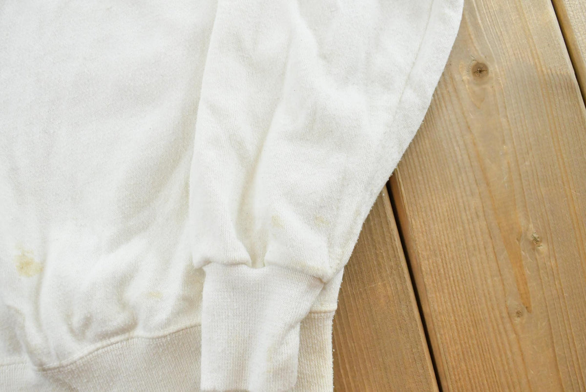 Vintage 1980s Gad-Abouts Blank White Crewneck Sweatshirt Men's S from propervintagecanada