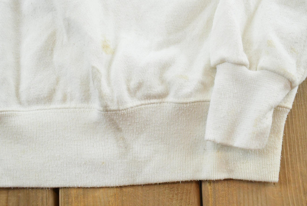 Vintage 1980s Gad-Abouts Blank White Crewneck Sweatshirt Men's S from propervintagecanada
