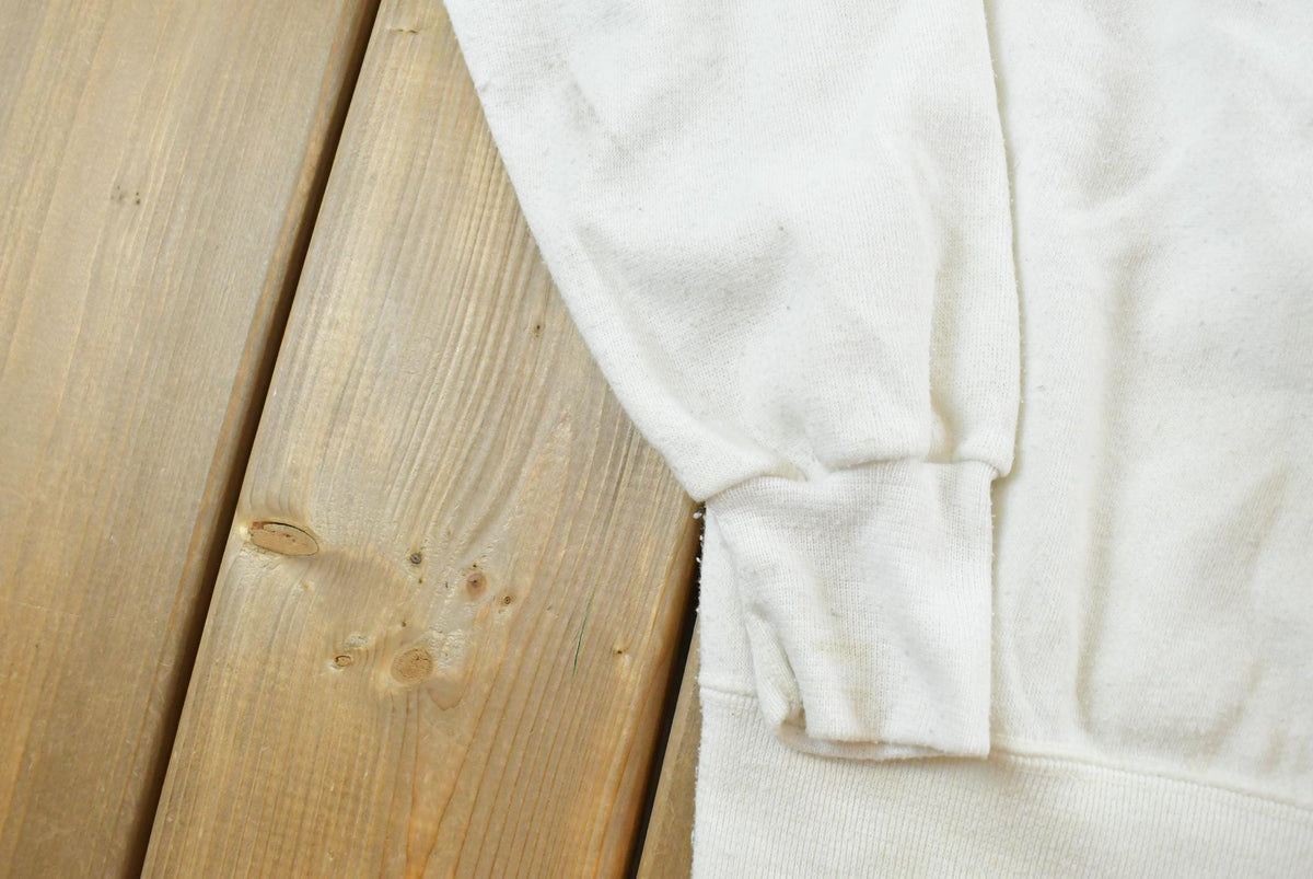 Vintage 1980s Gad-Abouts Blank White Crewneck Sweatshirt Men's S from propervintagecanada