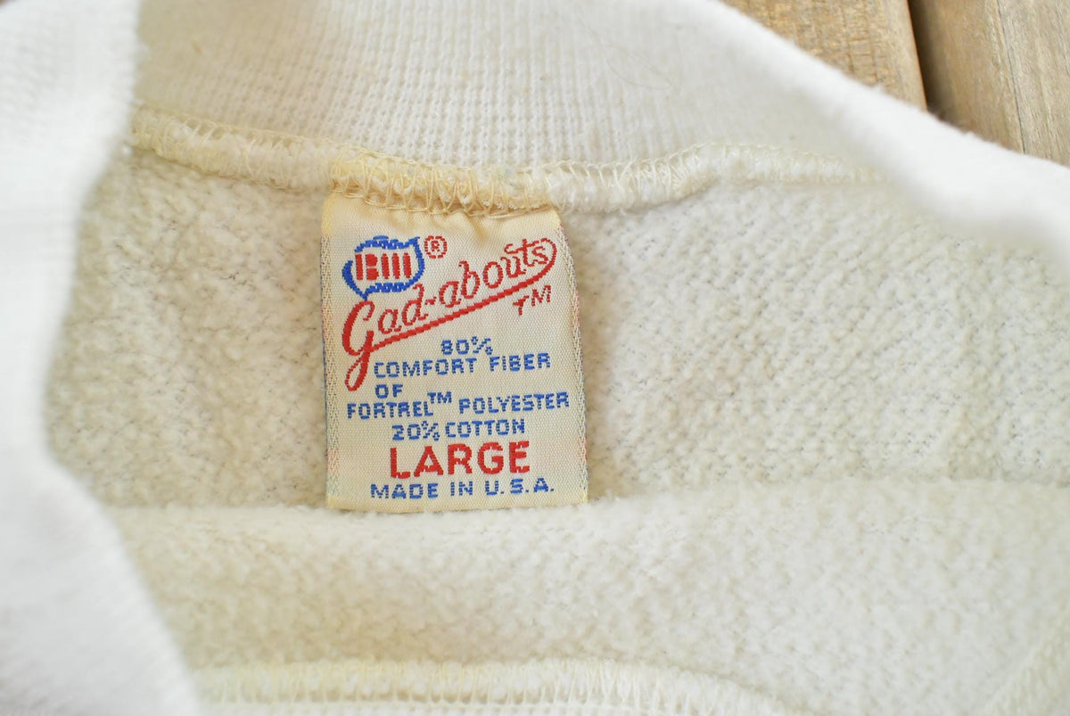 Vintage 1980s Gad-Abouts Blank White Crewneck Sweatshirt Men's S from propervintagecanada