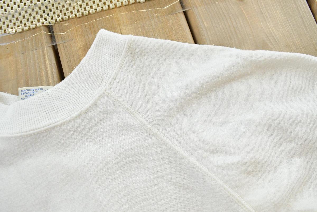 Vintage 1980s Gad-Abouts Blank White Crewneck Sweatshirt Men's S from propervintagecanada