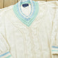 Vintage 1980s Gant Hand Framed Cable Knit Cotton Knit V-neck Sweater Mens from propervintagecanada