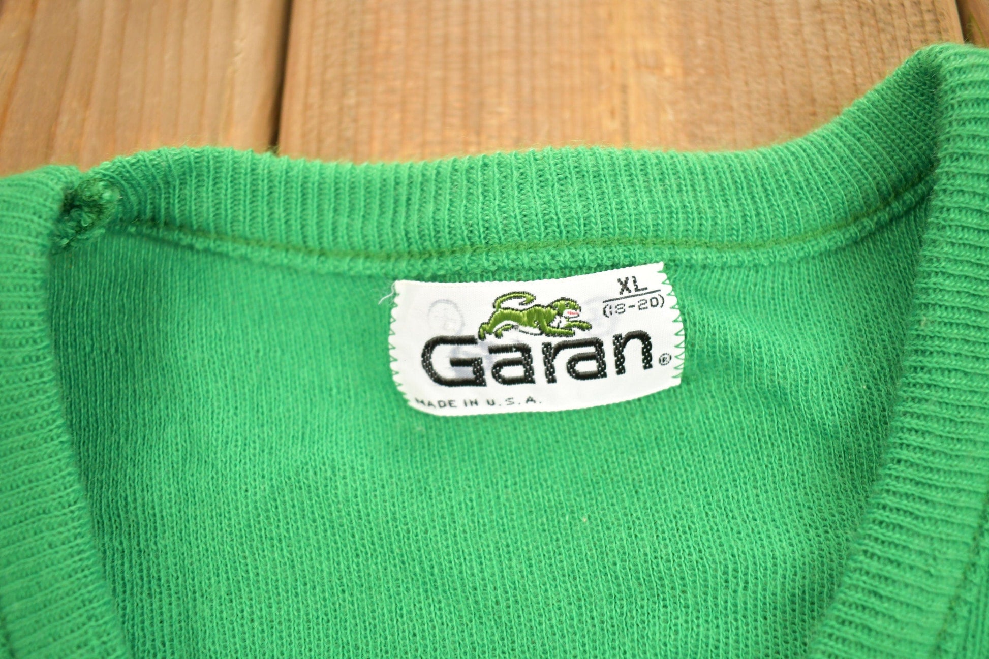 Vintage 1980s Garan Knitted V-Neck Sweater Men's Small from propervintagecanada