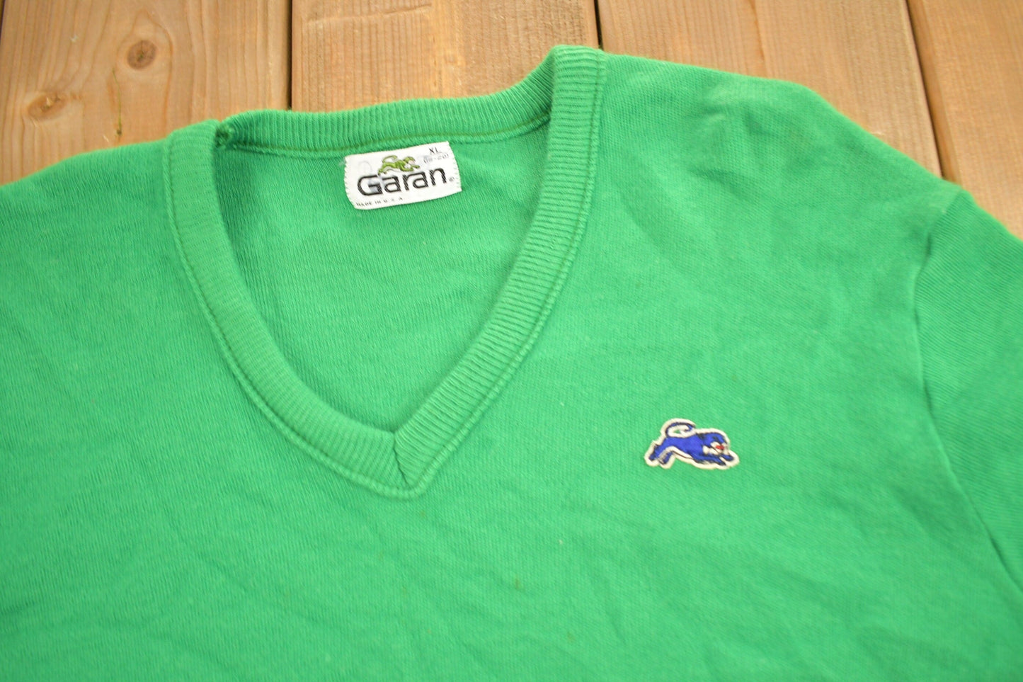 Vintage 1980s Garan Knitted V-Neck Sweater Men's Small from propervintagecanada