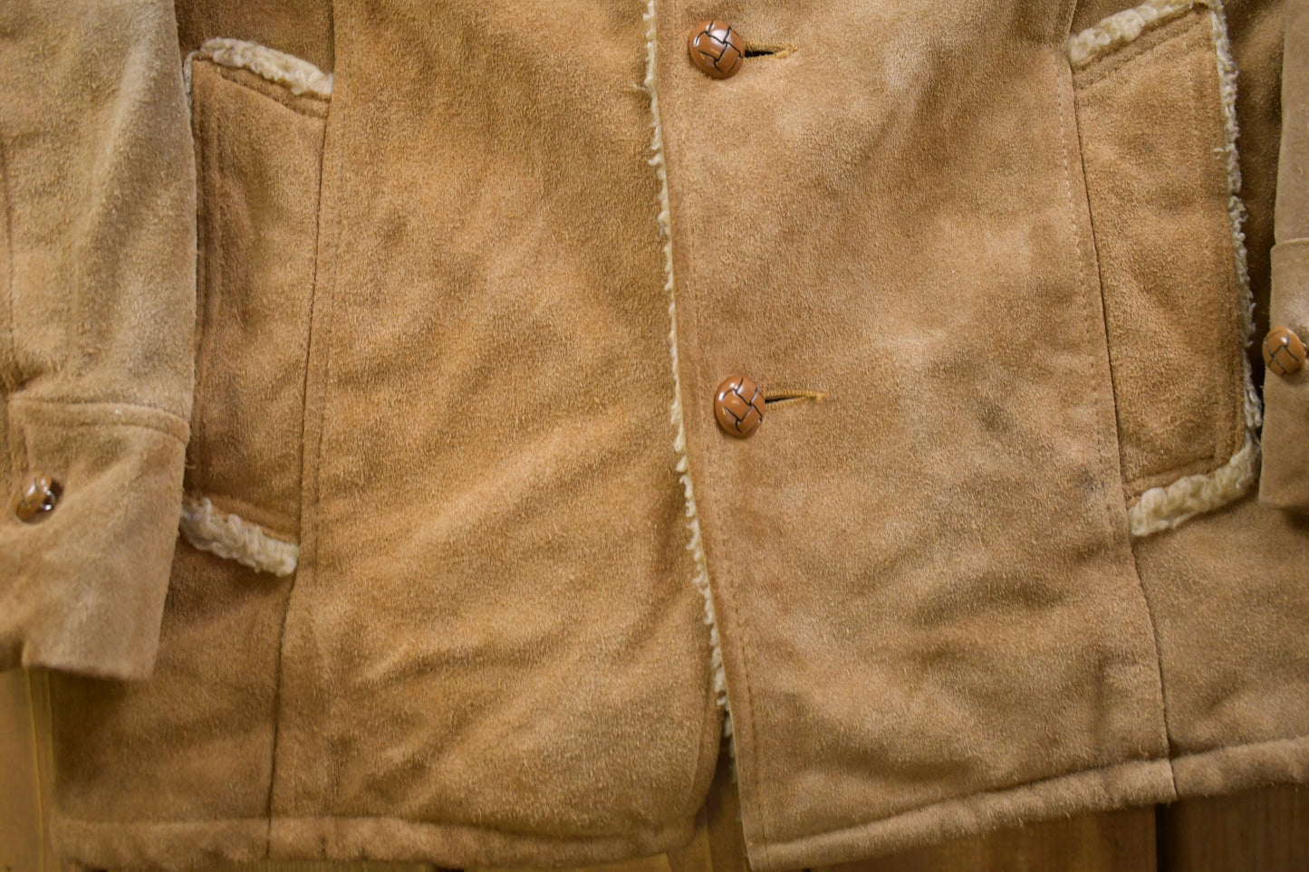 Vintage 1980s Genuine Leather Shearling Leather Jacket from propervintagecanada