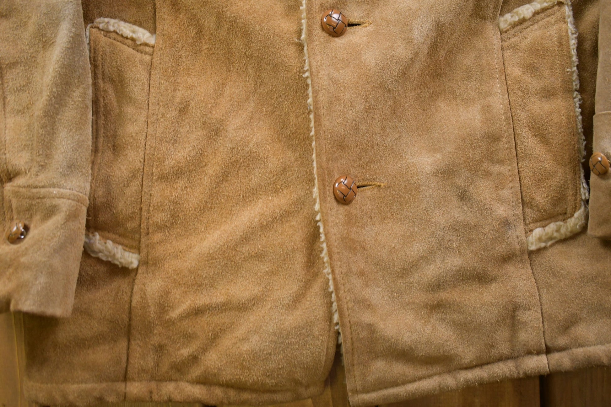 Vintage 1980s Genuine Leather Shearling Leather Jacket from propervintagecanada