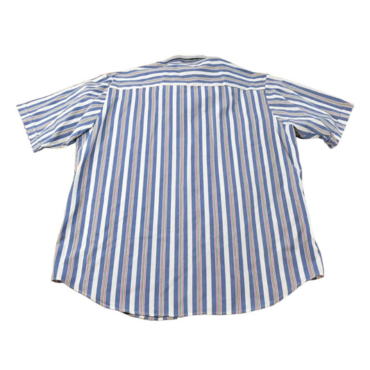 Vintage 1980s Geoffrey Hayes Striped Button Up Shirt Men's Large from propervintagecanada