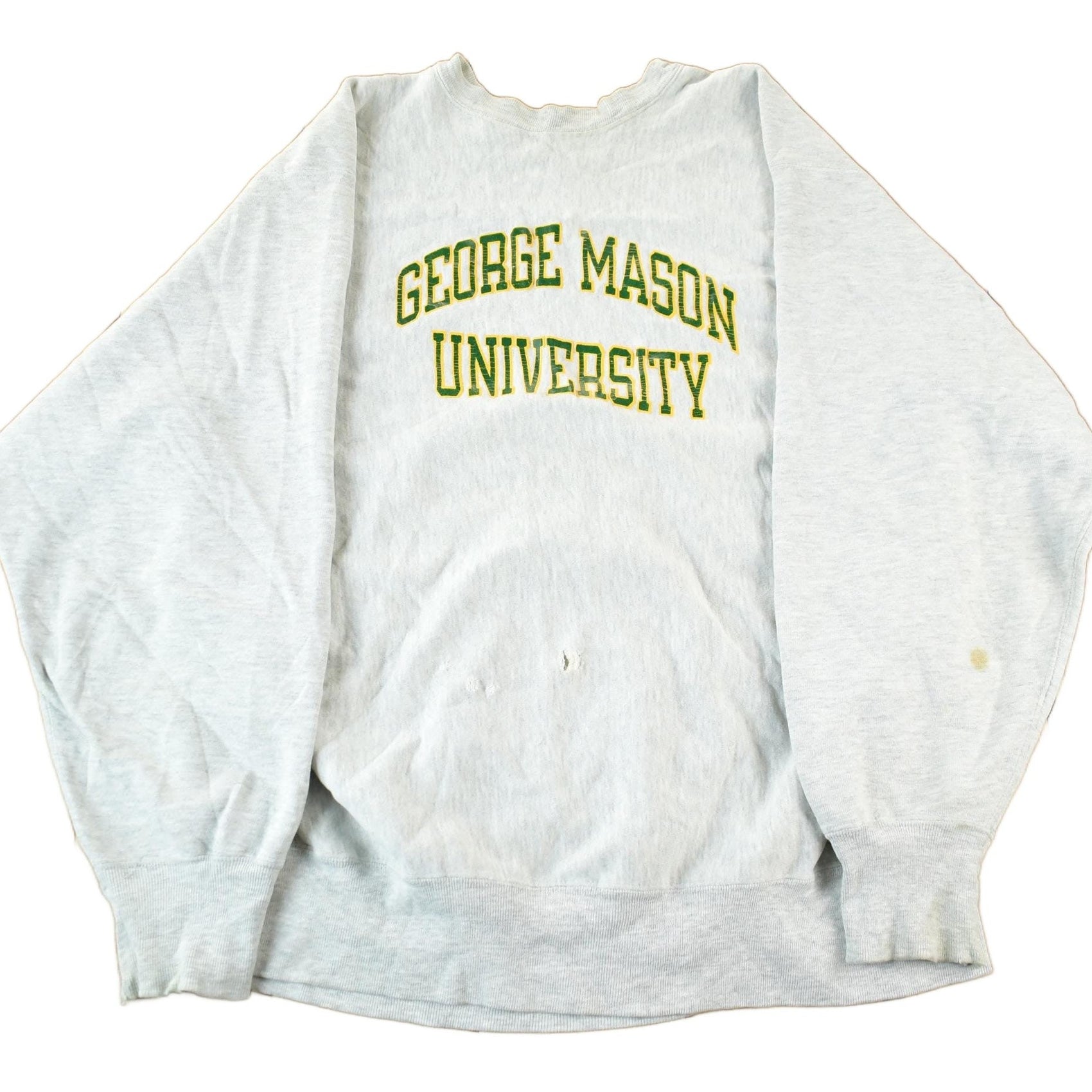 Vintage 1980s George Mason University Champion Reverse Weave Crewneck Sweatshirt Mens 2XL from propervintagecanada