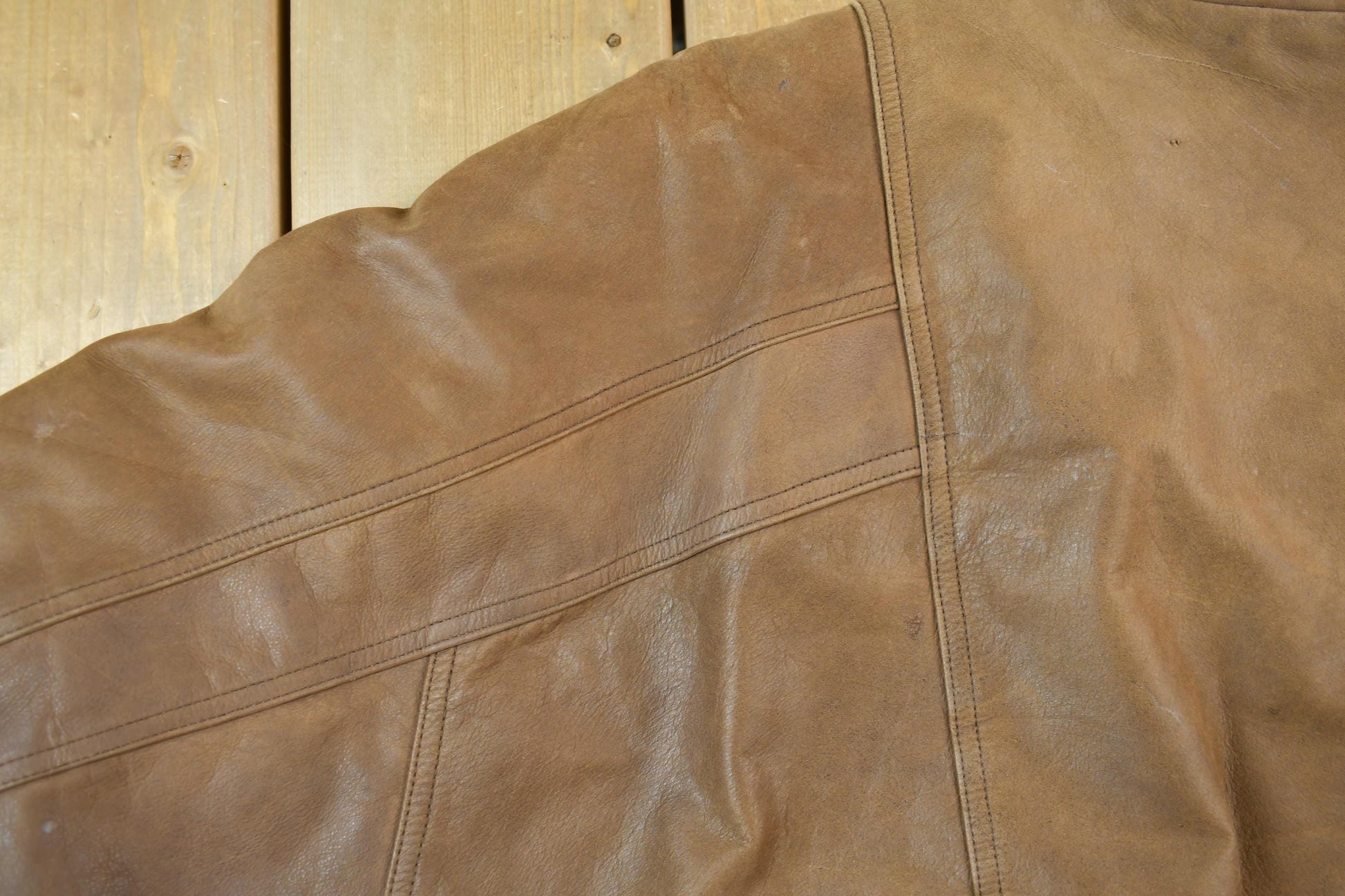 Vintage 1980s Georgetown Brown Leather Jacket Men's XL from propervintagecanada