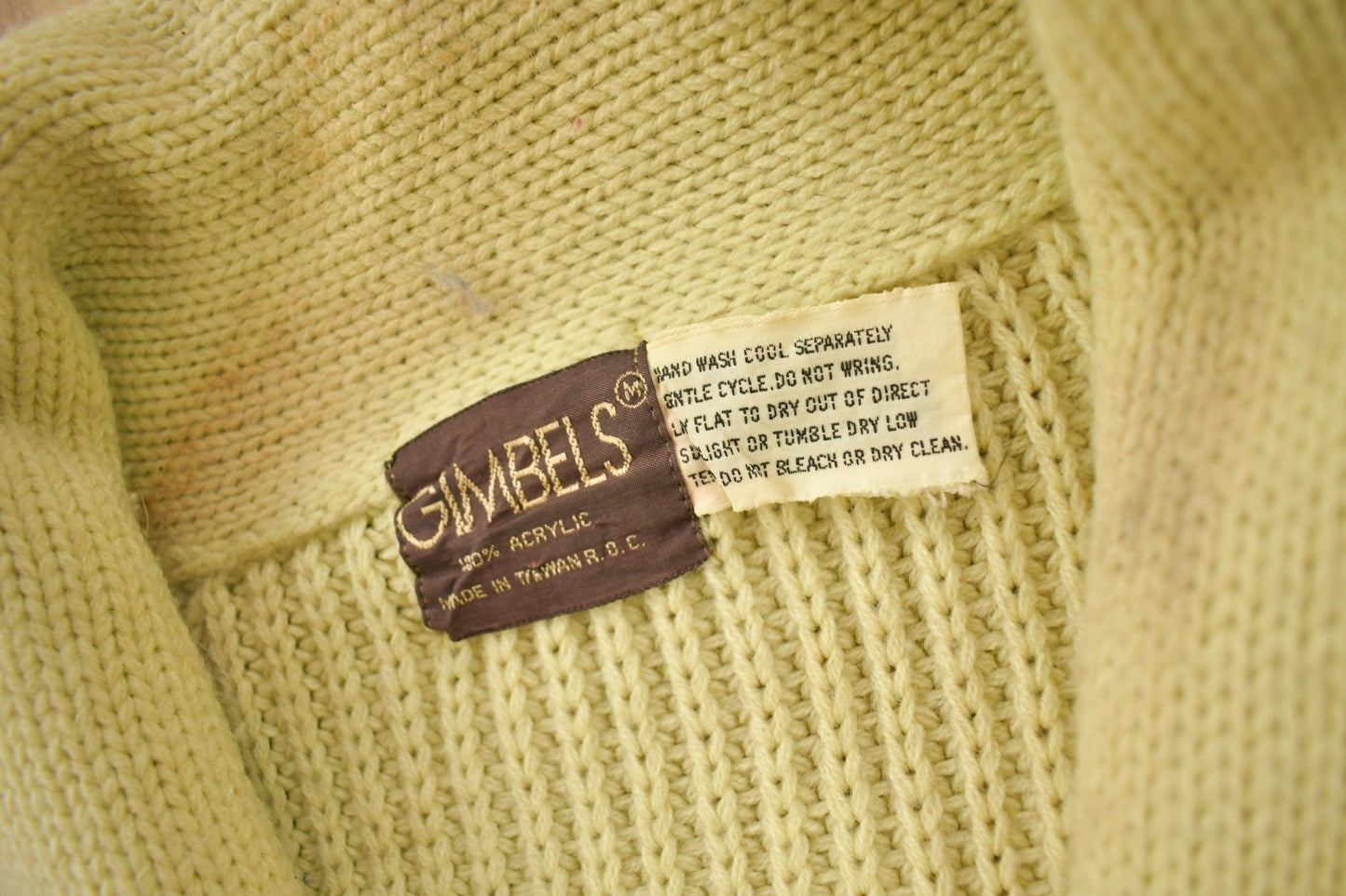 Vintage 1980s Gimbels Blank Acrylic Cardigan Sweater from propervintagecanada