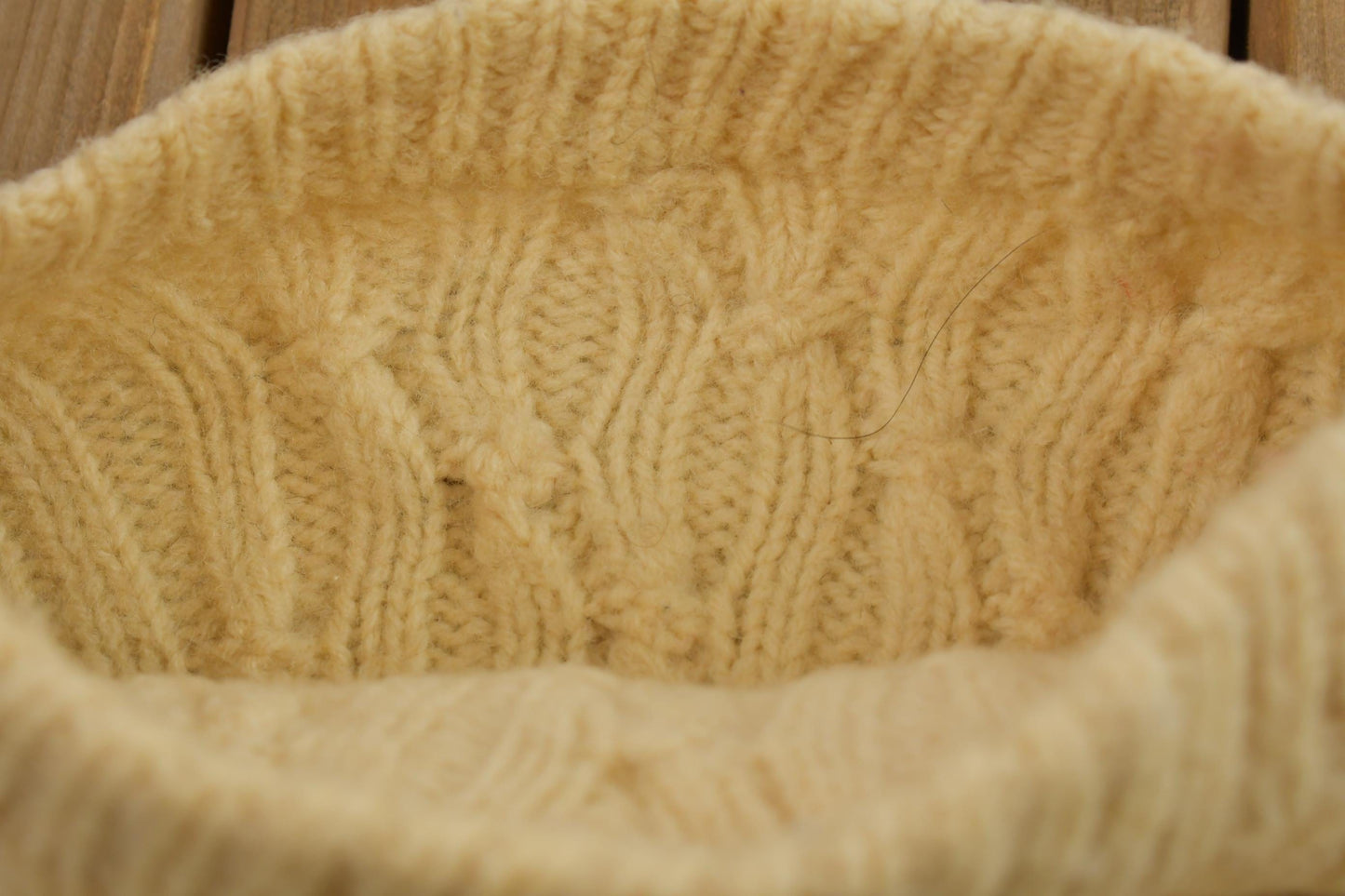 Vintage 1980s Golden Cable Knit Crewneck Sweater Men's Medium from propervintagecanada