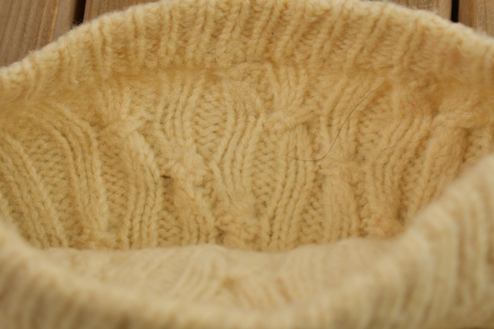 Vintage 1980s Golden Cable Knit Crewneck Sweater Men's Medium from propervintagecanada