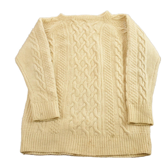 Vintage 1980s Golden Cable Knit Crewneck Sweater Men's Medium from propervintagecanada