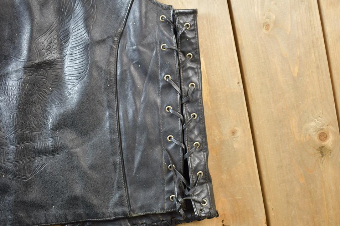 Vintage 1980s Golden Crown Leather Vest Women's S from propervintagecanada