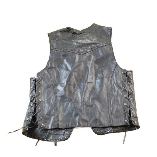 Vintage 1980s Golden Crown Leather Vest Women's S from propervintagecanada