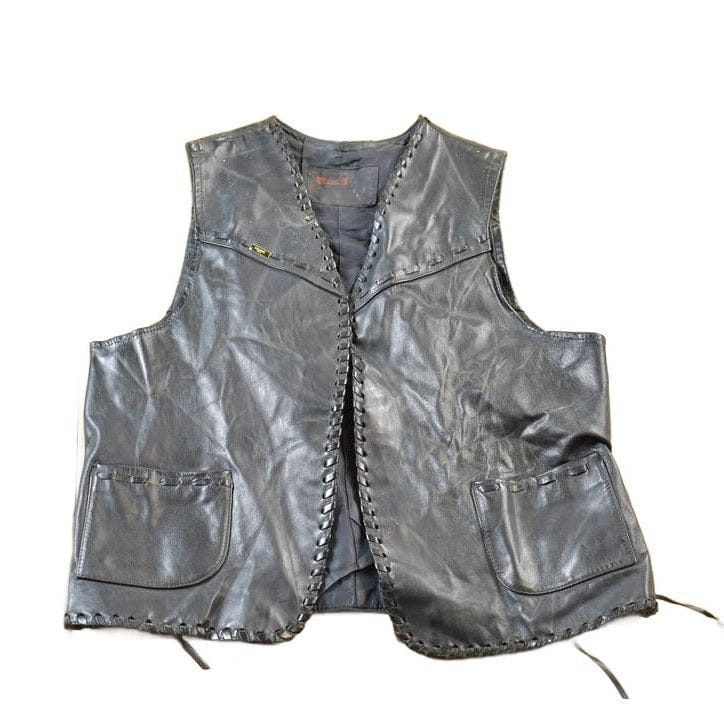 Vintage 1980s Golden Crown Leather Vest Women's S from propervintagecanada
