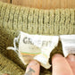 Vintage 1980s Graffiti Olive Cable Knit Quarter Button Collared Sweater Womens L from propervintagecanada