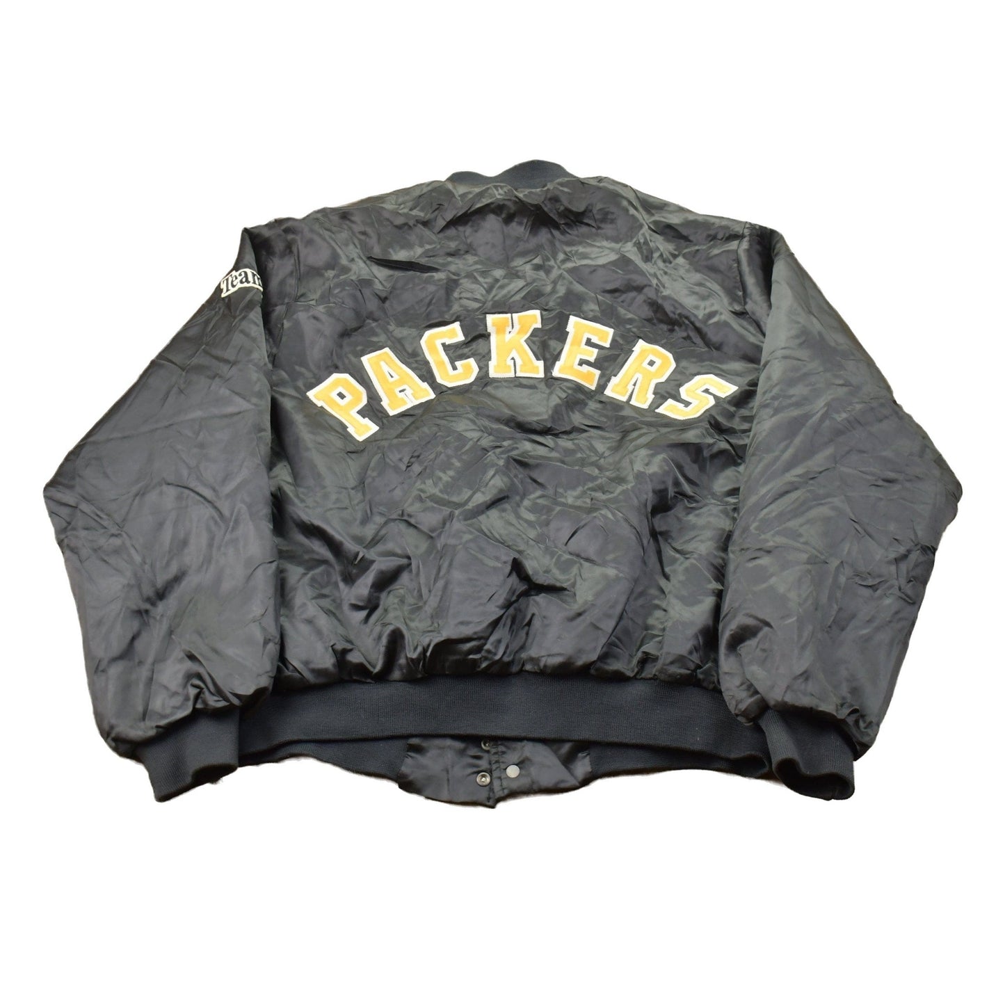 Vintage 1980s Green Bay Packers NFL Chalkline Satin Bomber Jacket Men's XL from propervintagecanada