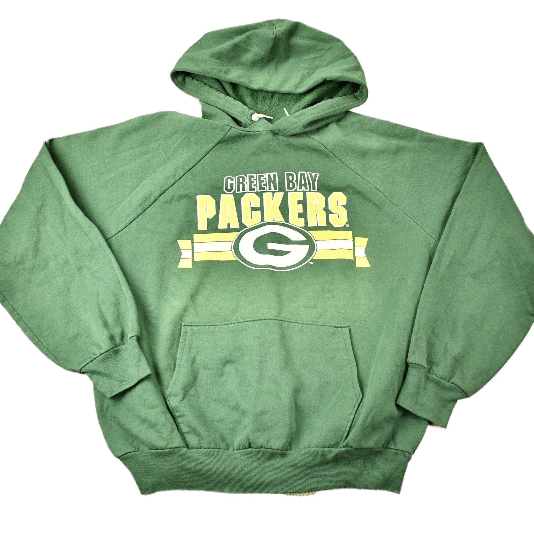 Vintage 1980s Green Bay Packers NFL Raglan Hoodie Men's Large from propervintagecanada